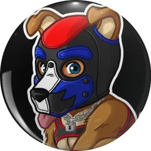 PLAYFUL PUPPY - BLUE RED MASK - BEARZOO SERIES Lapel Pin Cute Brooch Pins Badges