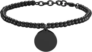 Polished Women Ladys Stainless Steel Beaded Chain BFF Friendship Charms Bracelet Black Unique Delicate Jewelry Accessories
