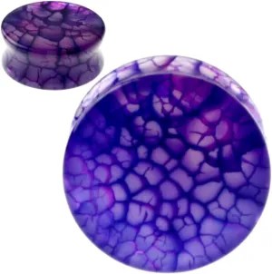 Purple Dragon Vein Organic Stone Ear Plugs Gauges Sold in Pairs