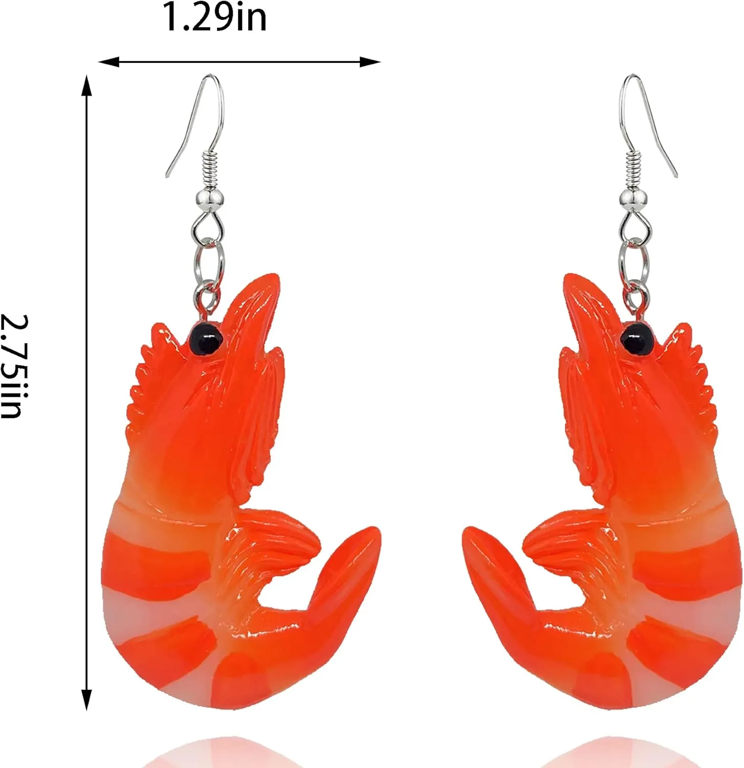 QUPENGXU Unique Handmade Crayfish Earrings Funny Simulation River Shrimp Animal Dangle Drop Statement Earrings For Women