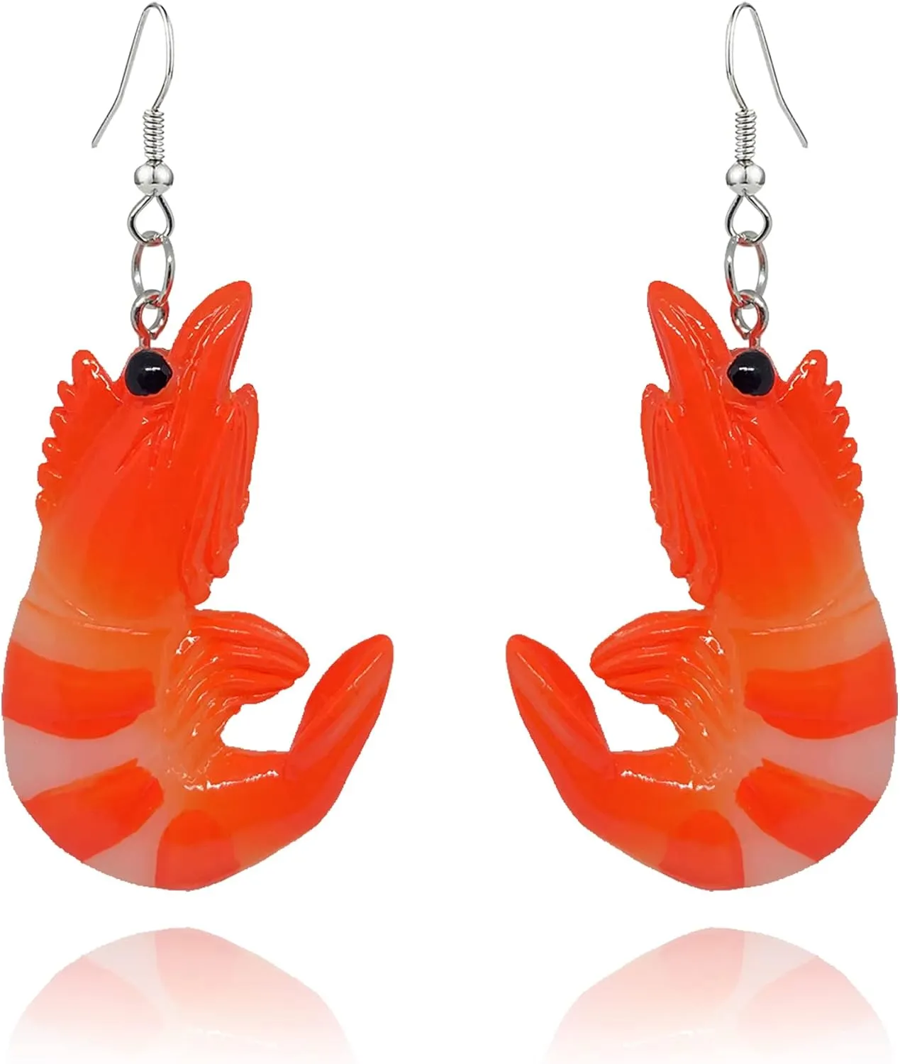 QUPENGXU Unique Handmade Crayfish Earrings Funny Simulation River Shrimp Animal Dangle Drop Statement Earrings For Women