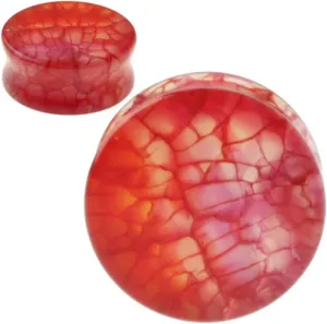 Red Dragon Vein Organic Stone Ear Plugs Gauges Sold in Pairs