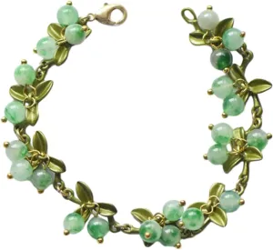 REDYY Sweet Spring Plant Bracelets for Women Vintage Statement Colorful Beads Cranberry Leaves Bracelet Bangle Female Jewelry Bracelet