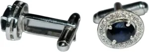 rkjewellry_store || 3.50Ct Oval Cut Lab Created Blue Sapphire Men's Wedding Cufflinks 14K White Gold Plated 925 Sterling Silver