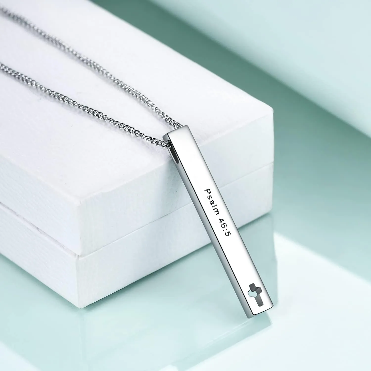 Rnivida Christian Bible Verse Bar Necklaces for Women, Religious Faith Inspirational Birthday Jewelry Gift