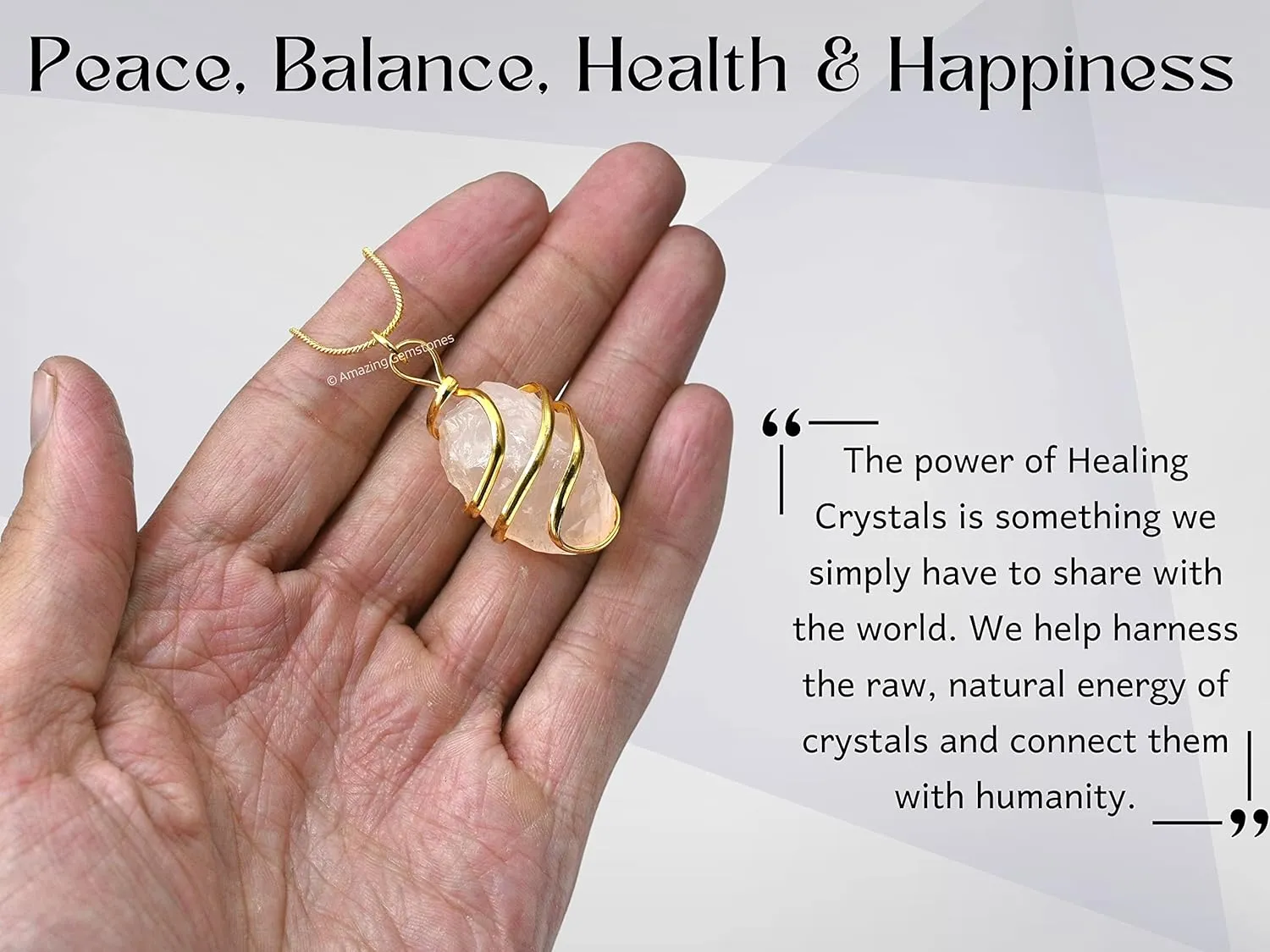 Rose Quartz Necklace - Raw Healing Crystal Necklace for Teen Girl Gifts - Gold Jewelry for Women - Gold Necklaces for Women - Cute Trendy Stuff Gifts Aesthetic Necklace