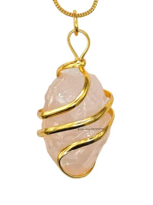 Rose Quartz Necklace - Raw Healing Crystal Necklace for Teen Girl Gifts - Gold Jewelry for Women - Gold Necklaces for Women - Cute Trendy Stuff Gifts Aesthetic Necklace