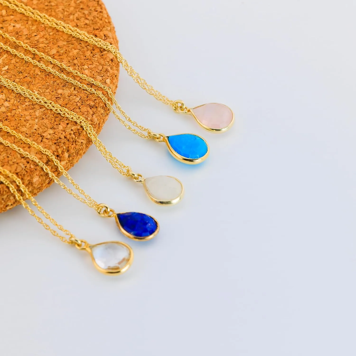 Ruby Necklace for Women, Premium Gold Pear Drop Necklaces for Women - Tarnish Free 18K Gold Plated Certified S925 Classic Statement Necklace Gold Jewelry for Women - Mothers Day Gifts for Mom Wife