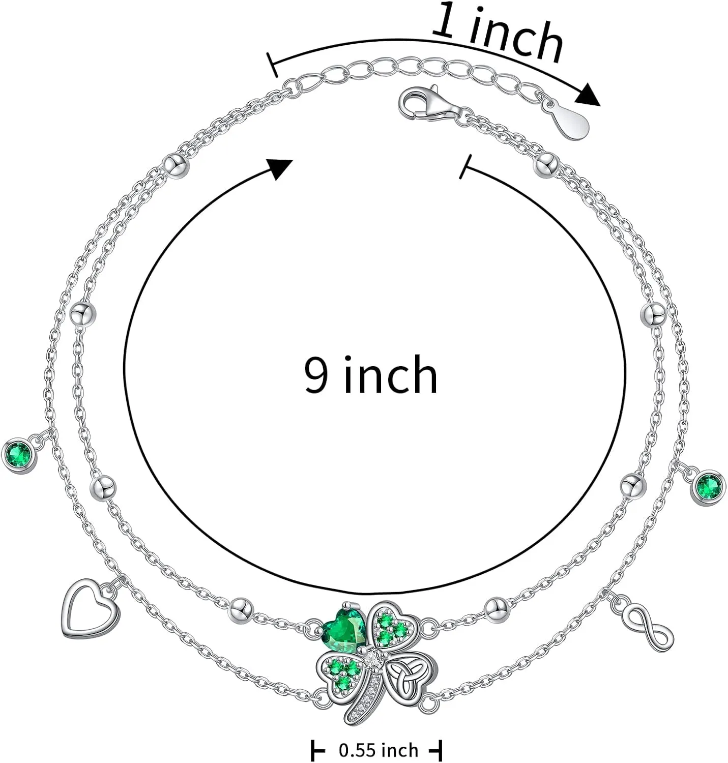 S925 Sterling Silver Anklets Adjustable Beach Foot Ankle Bracelet Jewelry Gifts For Women Girls