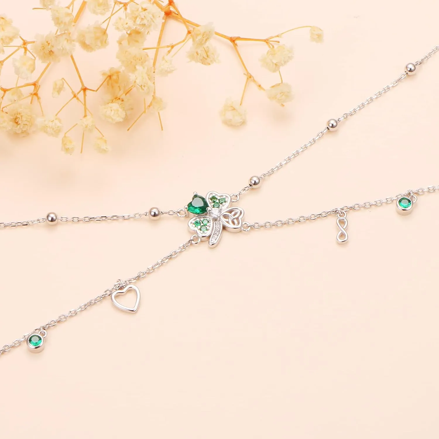 S925 Sterling Silver Anklets Adjustable Beach Foot Ankle Bracelet Jewelry Gifts For Women Girls