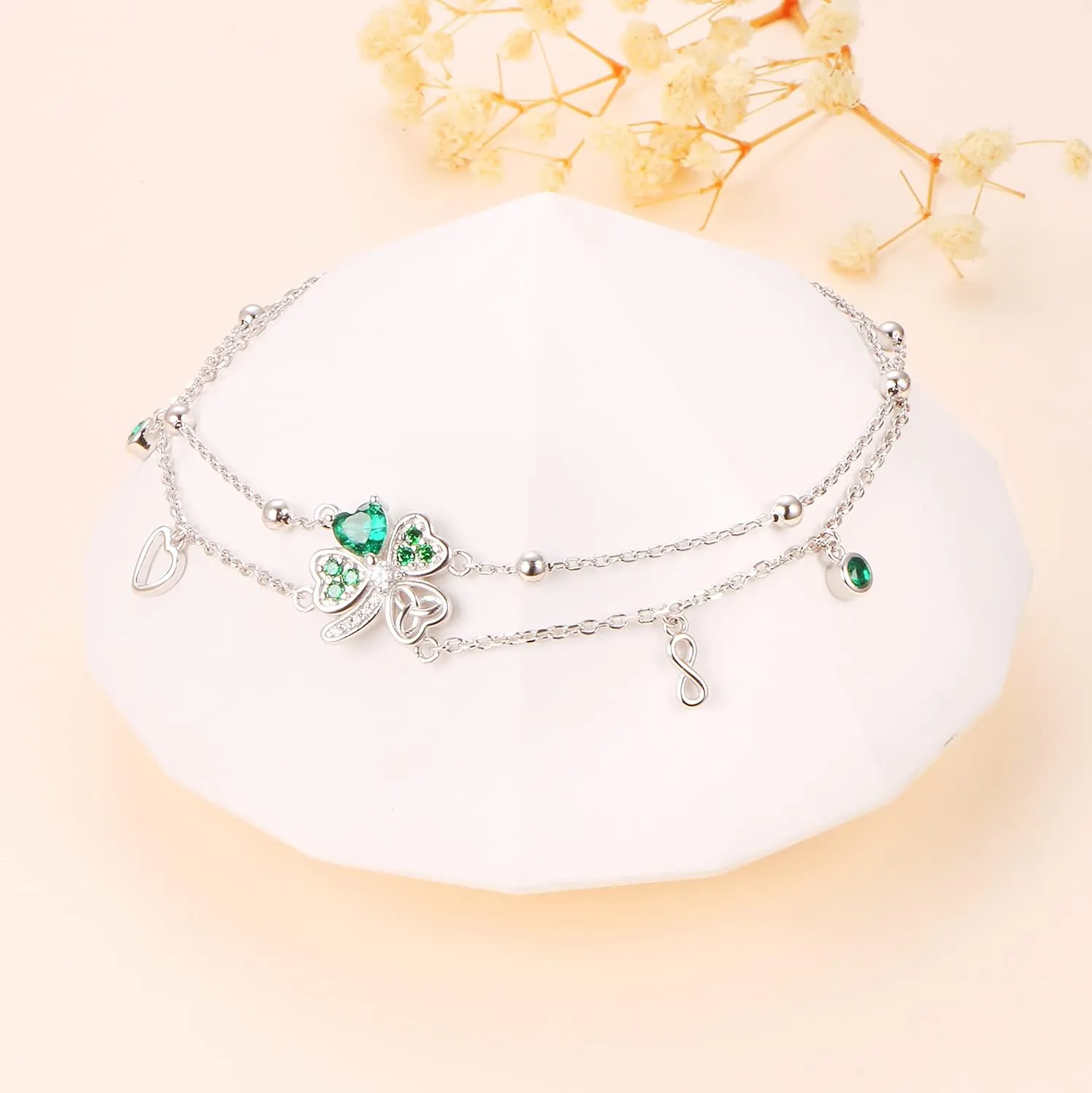 S925 Sterling Silver Anklets Adjustable Beach Foot Ankle Bracelet Jewelry Gifts For Women Girls