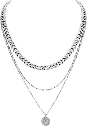 Sacina Silver-tone- Tone Layered Coin Choker Western Necklace, Grunge Summer Boho Emo Necklace, Christmas Jewelry Gift for Women