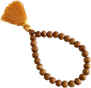 Sandalwood Mala Bracelet 8 mm 27 1 Beads Wrist Mala Bracelet| Sandalwood Bracelet for Meditation and Spiritual Practice | Quarter Mala Bracelet Wrist Rosary Armband