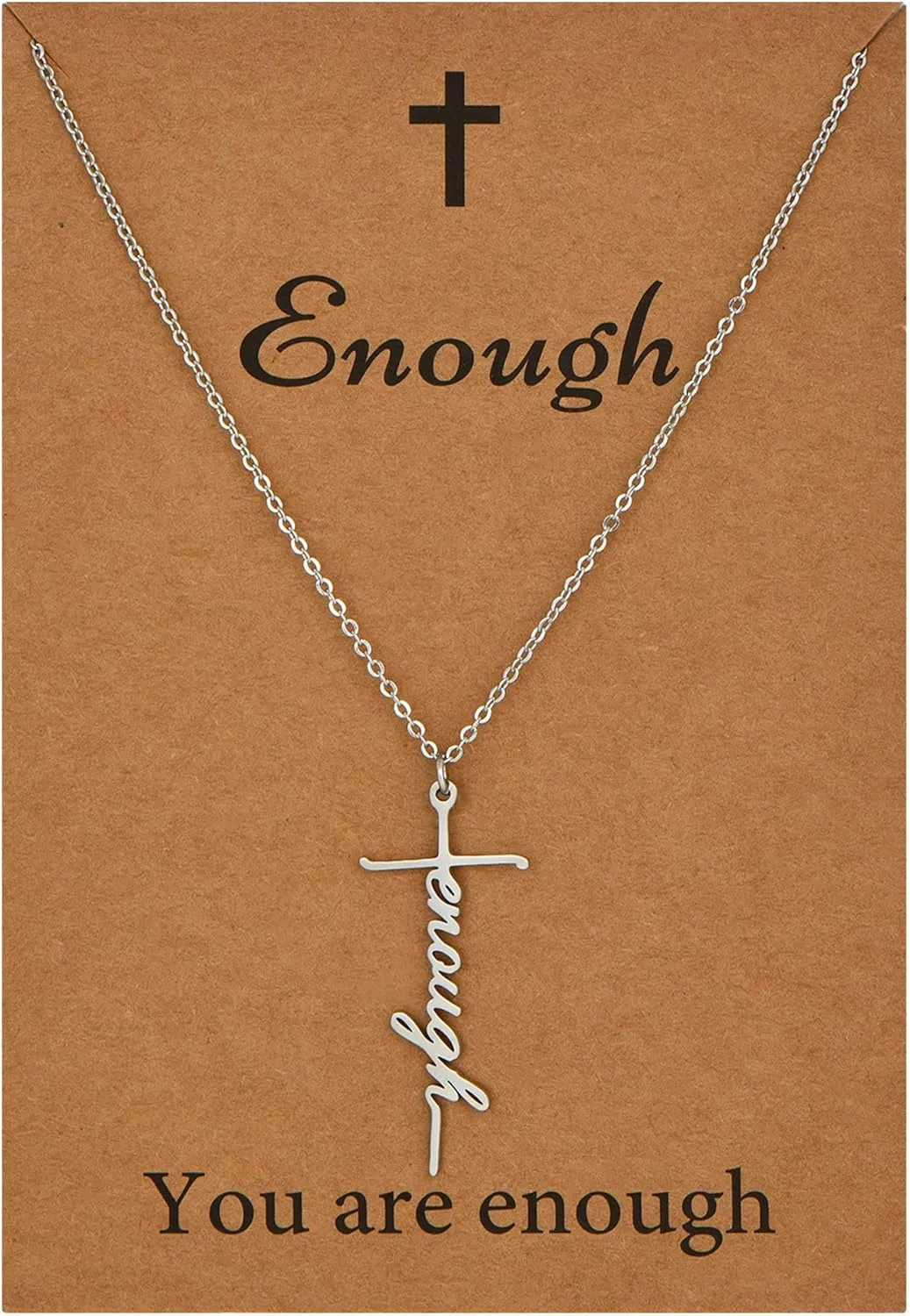 SANNYRA Faith Necklace for Women - Cross Grace Bestie Grace Hope Necklaces for Womens - 14K Gold Silver Plated Inspirational Pendant Gift for Her