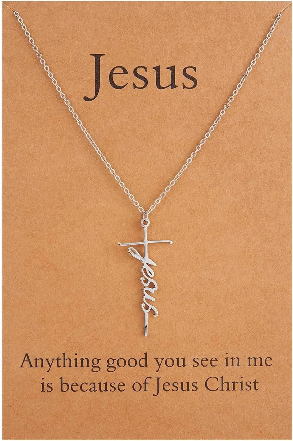 SANNYRA Faith Necklace for Women - Cross Grace Bestie Grace Hope Necklaces for Womens - 14K Gold Silver Plated Inspirational Pendant Gift for Her