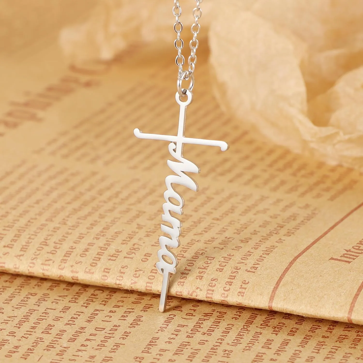 SANNYRA Faith Necklace for Women - Cross Grace Bestie Grace Hope Necklaces for Womens - 14K Gold Silver Plated Inspirational Pendant Gift for Her