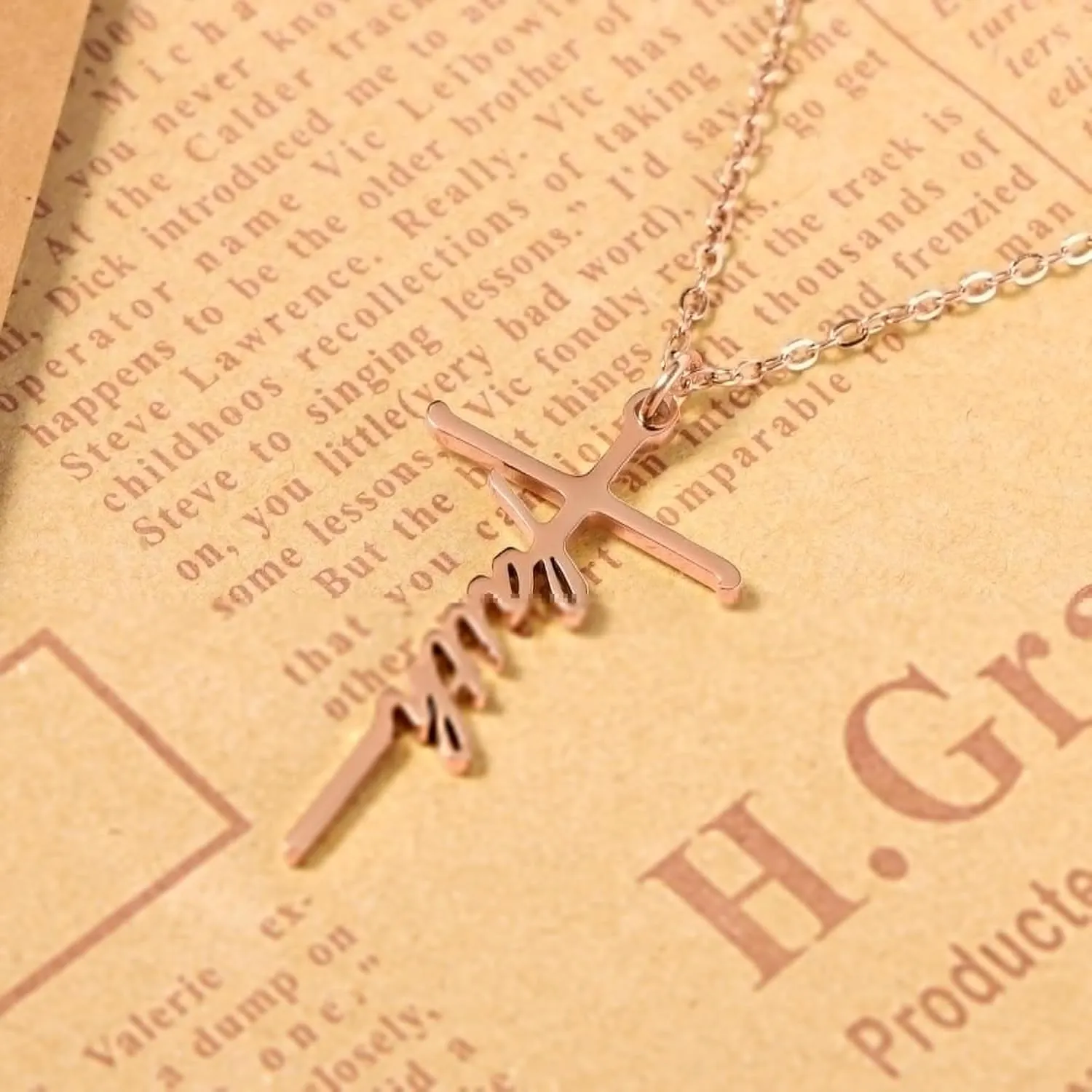 SANNYRA Faith Necklace for Women - Cross Grace Bestie Grace Hope Necklaces for Womens - 14K Gold Silver Plated Inspirational Pendant Gift for Her