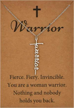 SANNYRA Faith Necklace for Women - Cross Grace Bestie Grace Hope Necklaces for Womens - 14K Gold Silver Plated Inspirational Pendant Gift for Her