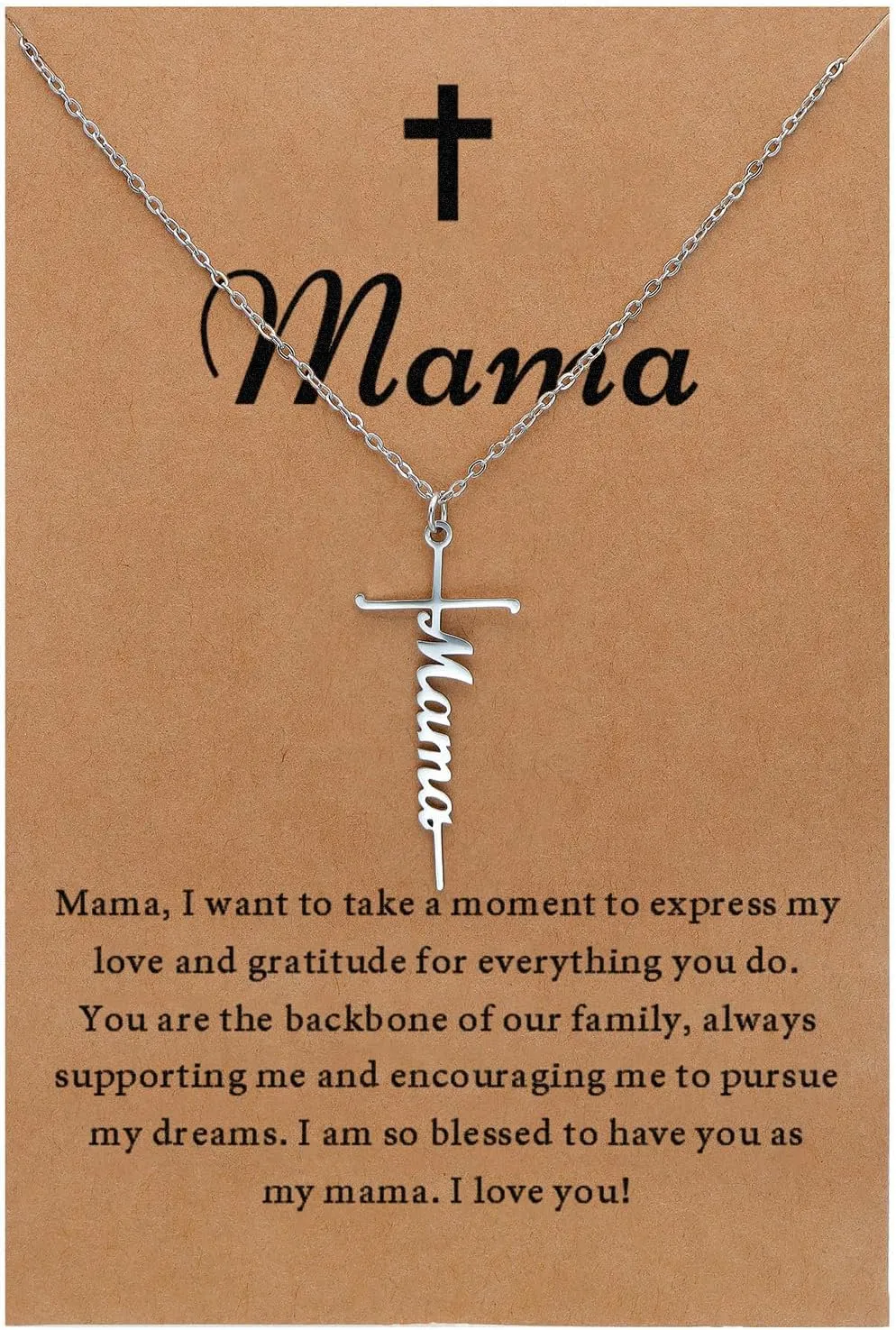 SANNYRA Faith Necklace for Women - Cross Grace Bestie Grace Hope Necklaces for Womens - 14K Gold Silver Plated Inspirational Pendant Gift for Her