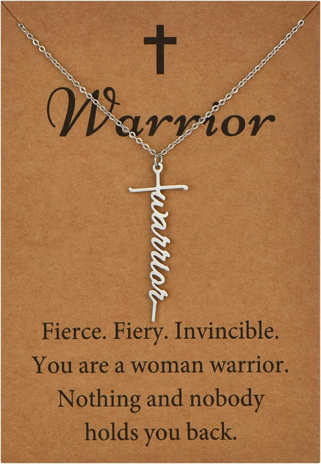 SANNYRA Faith Necklace for Women - Cross Grace Bestie Grace Hope Necklaces for Womens - 14K Gold Silver Plated Inspirational Pendant Gift for Her