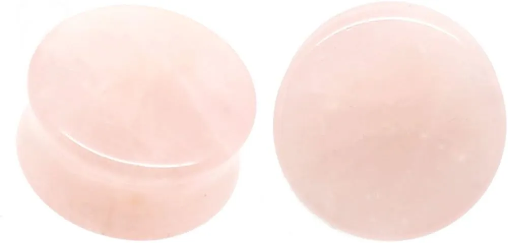 Ships & Sold From USA SoScene Rose Quartzite Organic Stone Ear Plugs Gauges