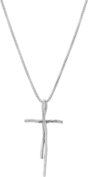 Silpada 'Organic Cross' Pendant Necklace in Sterling Silver, 18"   2"