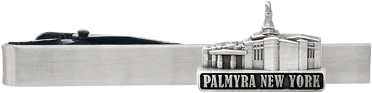 Silver Tie Clip by Ringmasters | LDS Temple Tie Clips for Men with Antique Silver Finish | Suit Accessories for Weddings, Church, & Formal Events | Versatile Tie Pin, (Palmyra New York)