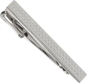 Silver Tone Tie Bar with Triangle Pattern