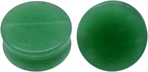 soscene Green aventurine Organic Stone Ear Gauges Solid Plugs Sold in Pairs