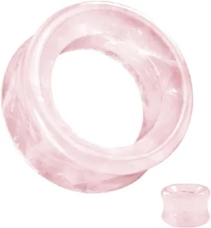 soscene Hollow Tunnels Rose Quartzite Organic Stone Ear Plugs Gauges Sold in Pairs