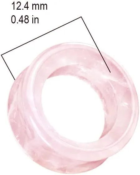 soscene Hollow Tunnels Rose Quartzite Organic Stone Ear Plugs Gauges Sold in Pairs