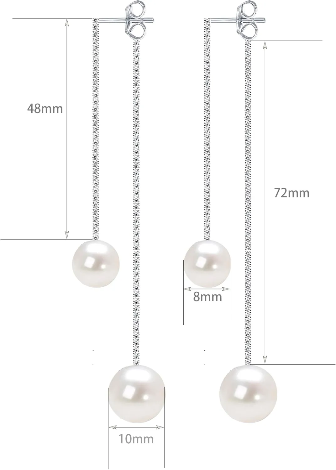 Sparkling CZ Crystal Tassel Jewelry for Women Pearl Tassel Earrings for Women Long Pearl Earrings Perfect for Bridesmaids or Bride