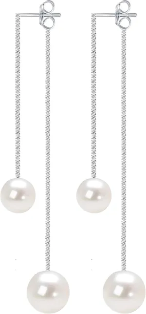 Sparkling CZ Crystal Tassel Jewelry for Women Pearl Tassel Earrings for Women Long Pearl Earrings Perfect for Bridesmaids or Bride
