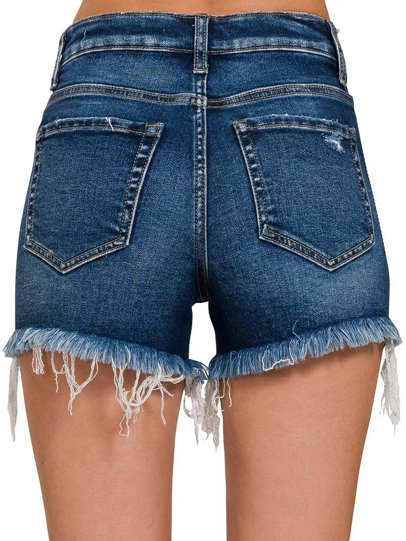 Springing in the Season Raw Hem Ripped Denim Shorts (2 Options)