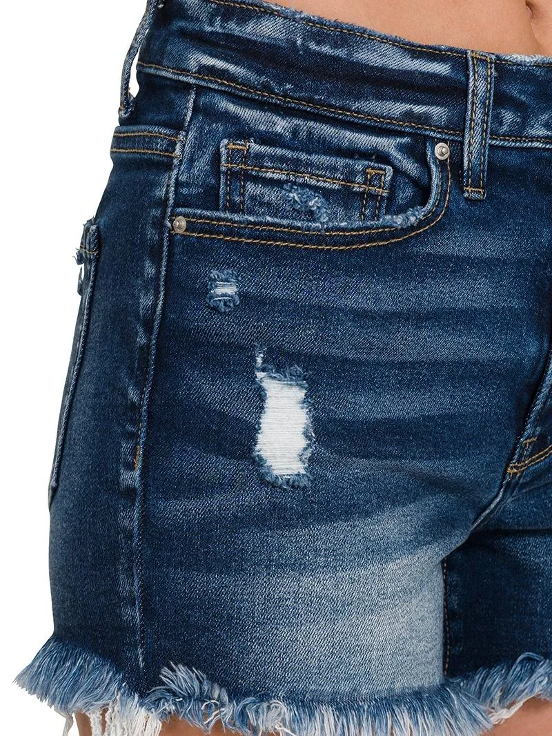 Springing in the Season Raw Hem Ripped Denim Shorts (2 Options)