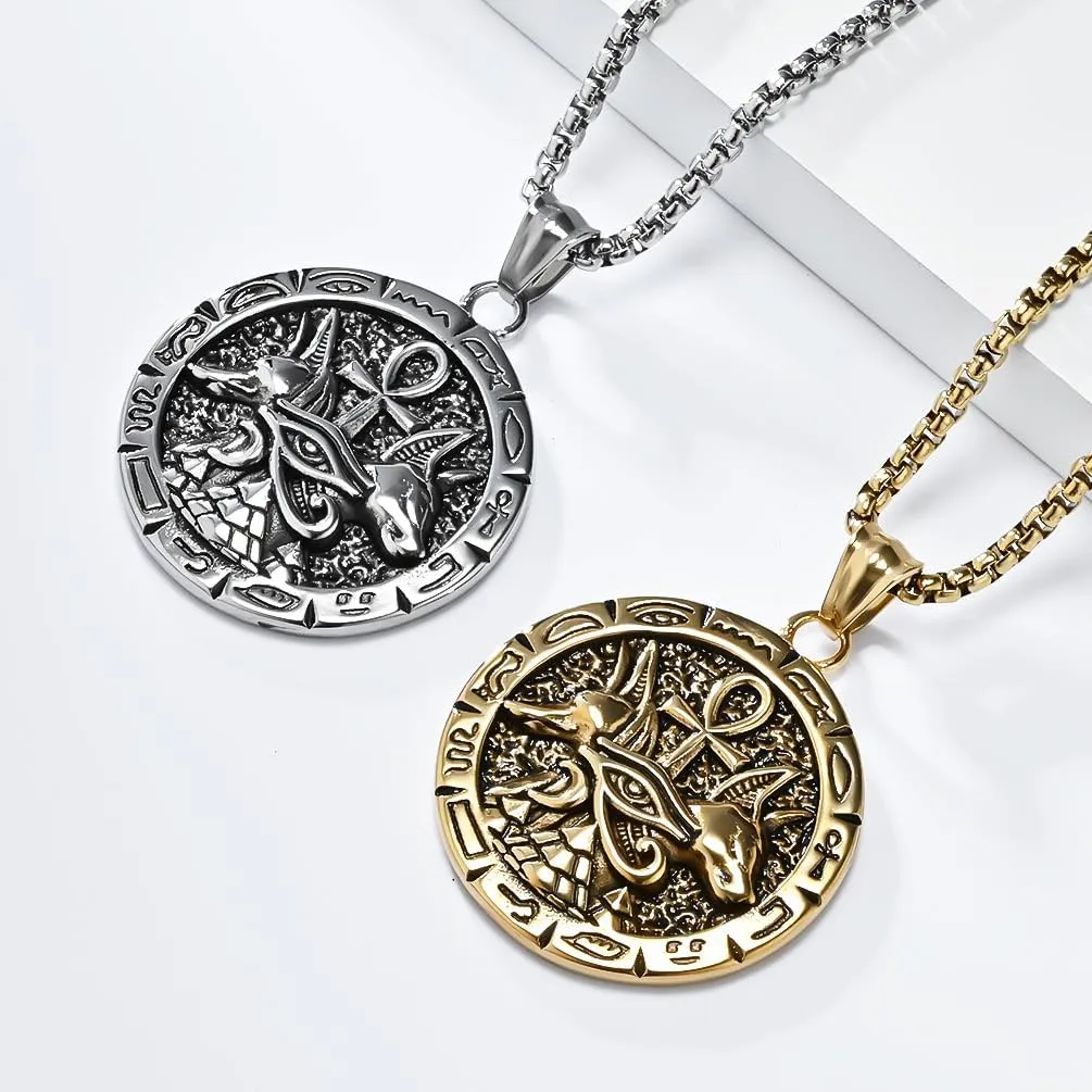 Stainless Steel Ankh Cross Pendant Necklace, Ancient Egyptian Symbol