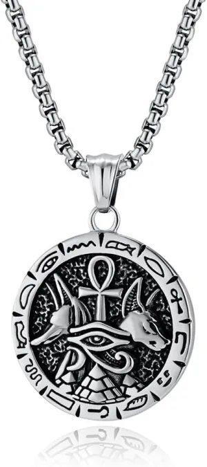 Stainless Steel Ankh Cross Pendant Necklace, Ancient Egyptian Symbol