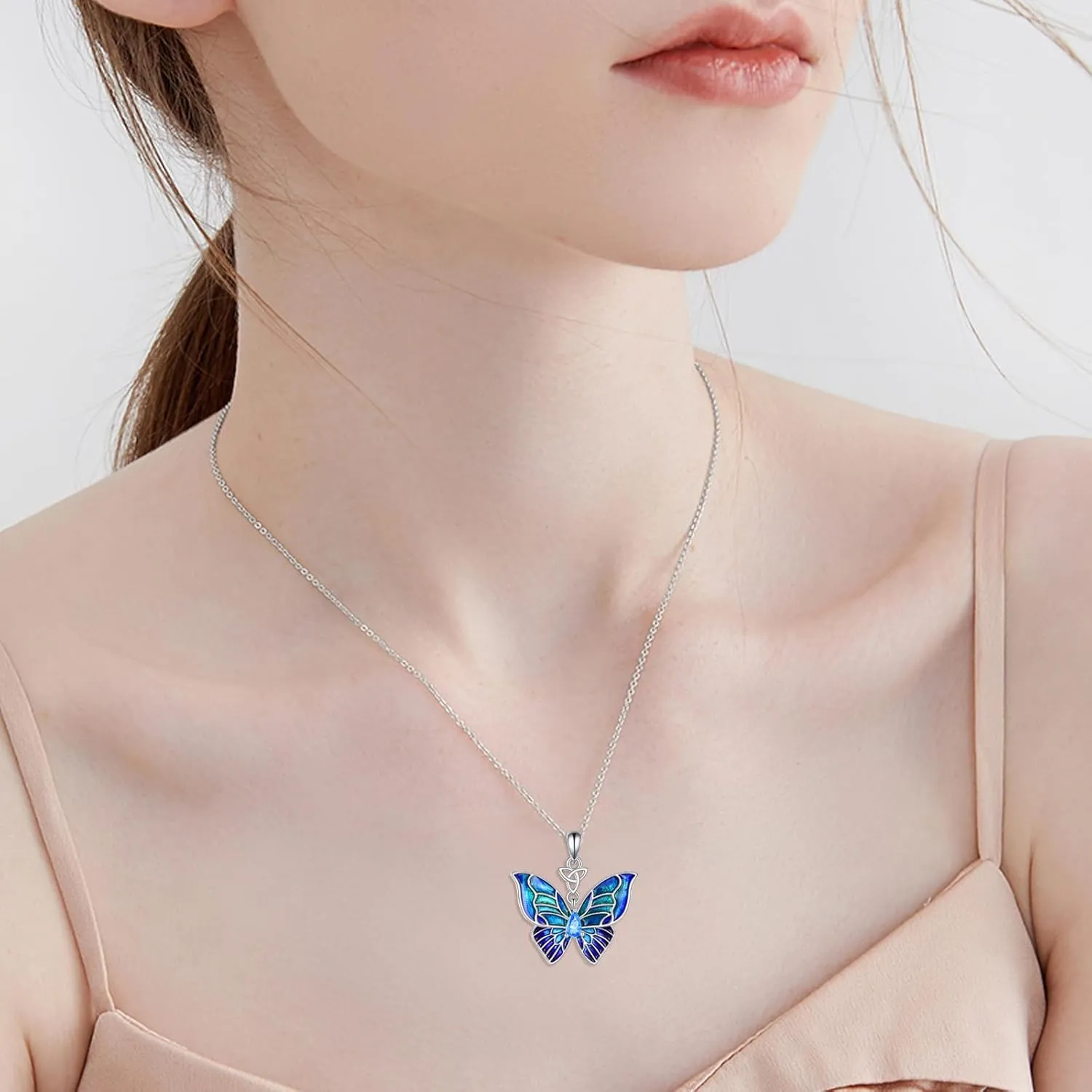 Sterling Silver Dragonfly/Butterfly Pendant Necklace - Delicate Animal Pendant Jewelry for Women