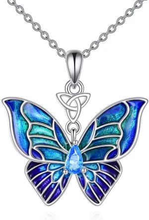 Sterling Silver Dragonfly/Butterfly Pendant Necklace - Delicate Animal Pendant Jewelry for Women