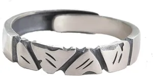 Sterling Silver Rings, Matching Promise Rings for Couples Unique Design Pattern Ring