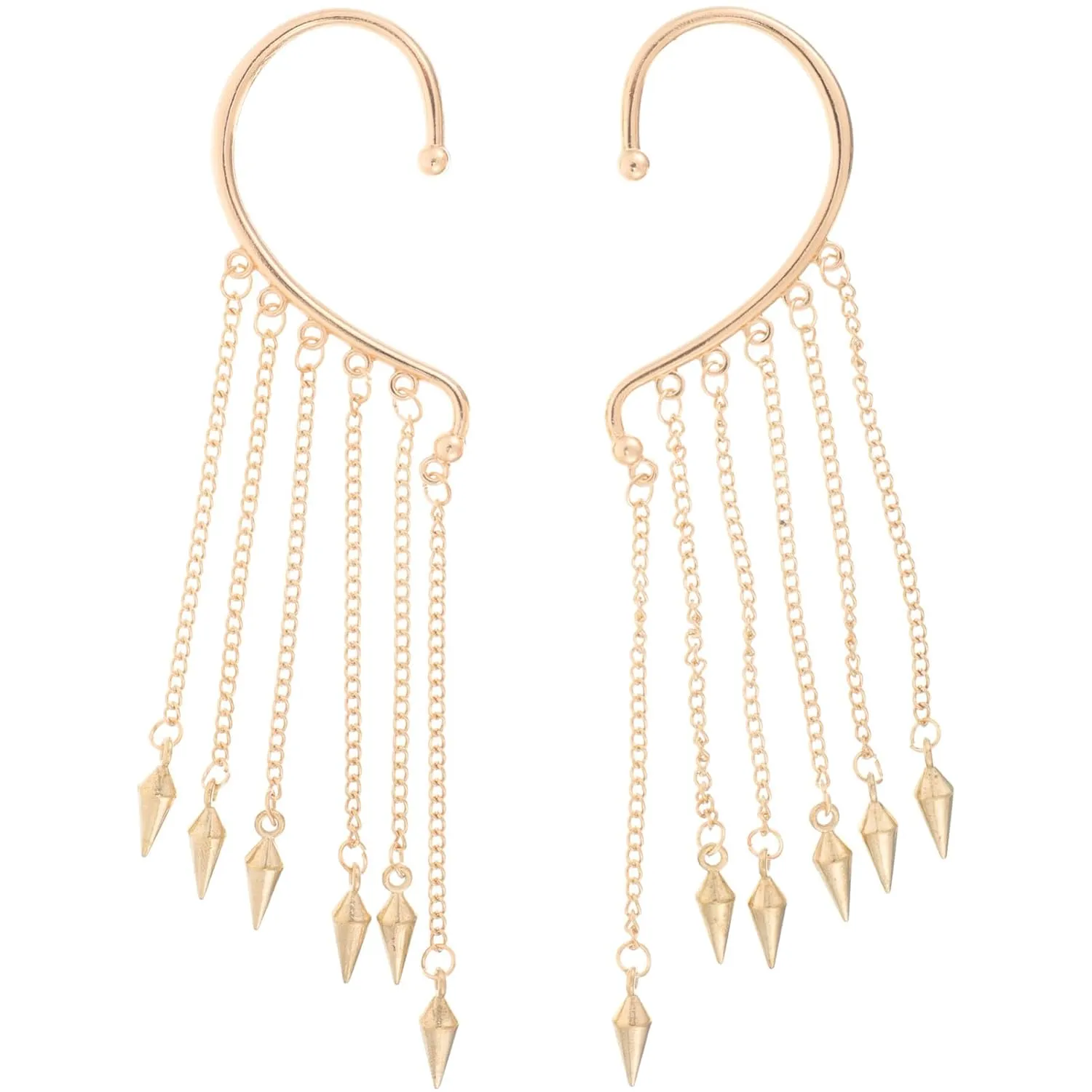 Stylish Gold Ear Cuffs for Women Tassel Chain Earring Sets Elegant Earring Cuffs for Women