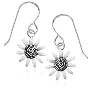 Sunflower Dangle Earrings | Fun Summer Earrings for Women and Girls in Sterling Silver