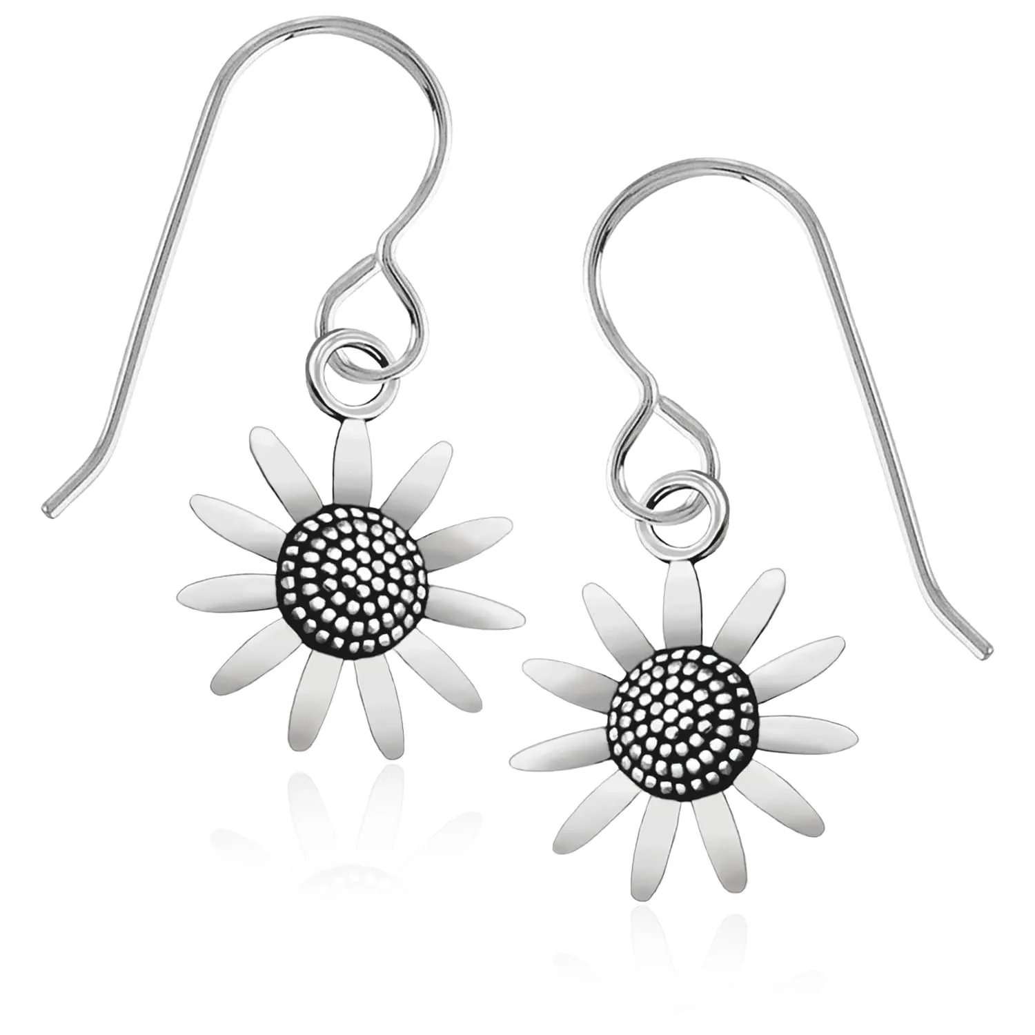 Sunflower Dangle Earrings | Fun Summer Earrings for Women and Girls in Sterling Silver