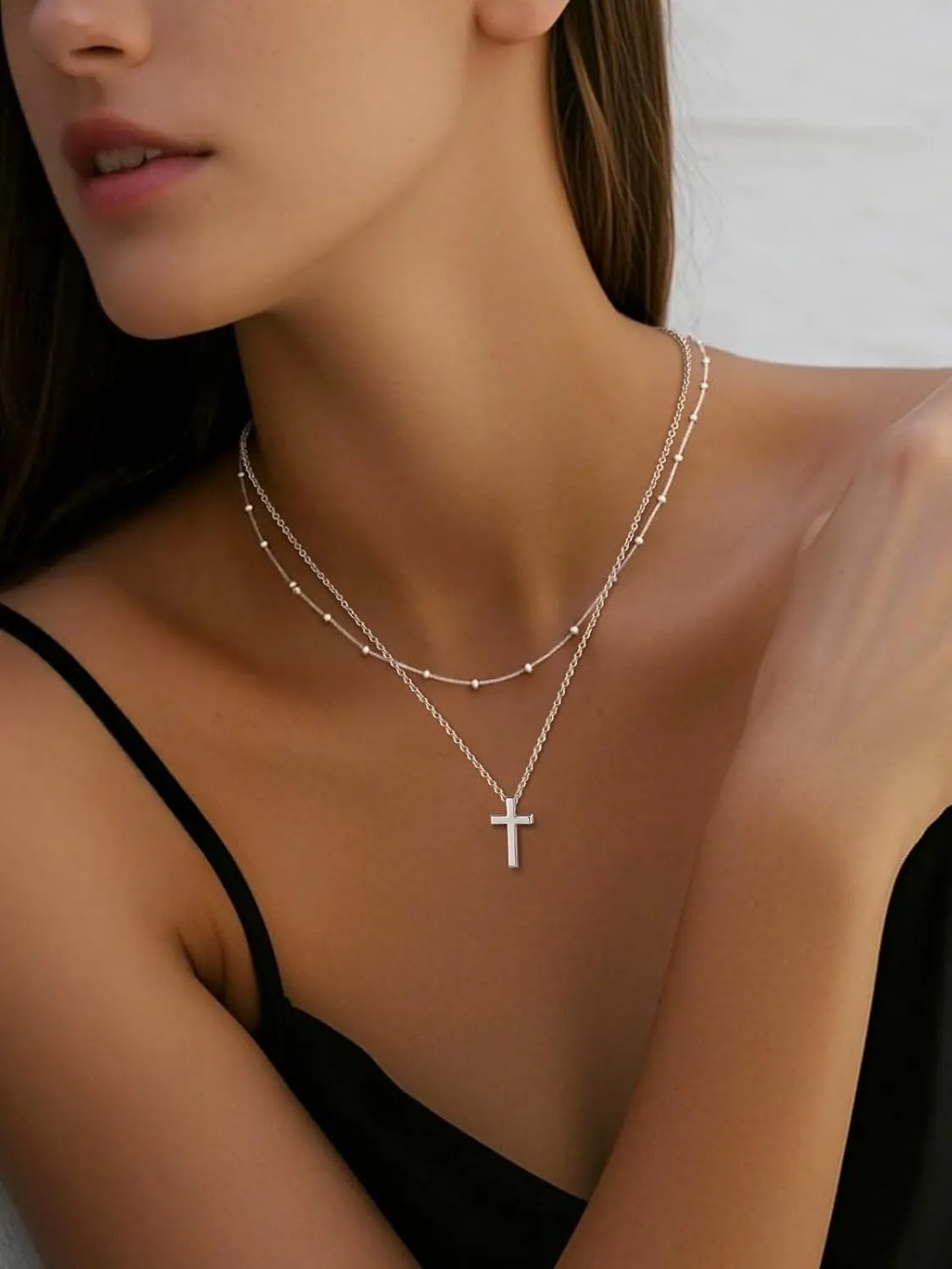 Supcare Dainty Cross Necklace with Messaged Card, Hypoallergenic Stainless Steel Crucifix Pendant with Adjustable Chain 16'' 2'', Trendy Women Christian Gifts to My Mom, Wife,Grandmother,Love