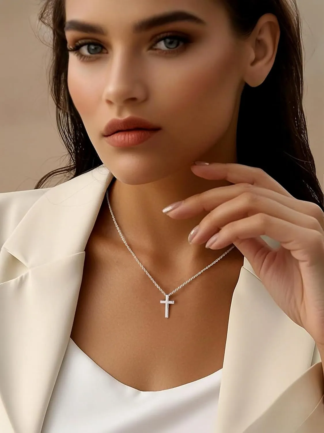 Supcare Dainty Cross Necklace with Messaged Card, Hypoallergenic Stainless Steel Crucifix Pendant with Adjustable Chain 16'' 2'', Trendy Women Christian Gifts to My Mom, Wife,Grandmother,Love