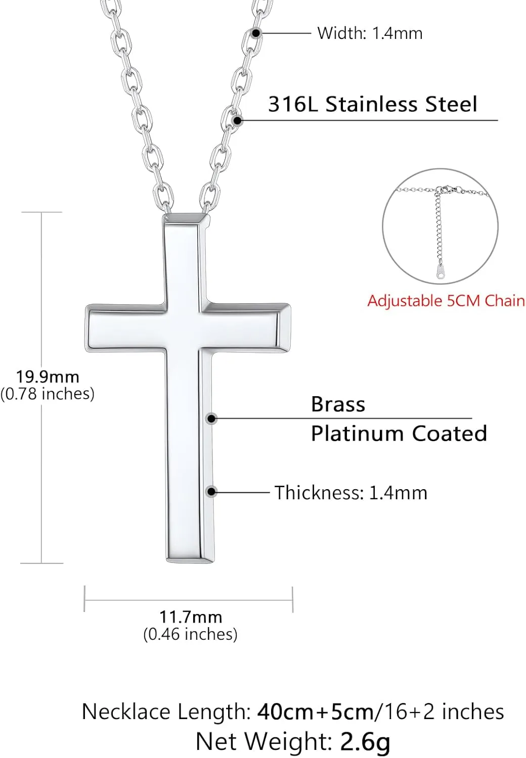 Supcare Dainty Cross Necklace with Messaged Card, Hypoallergenic Stainless Steel Crucifix Pendant with Adjustable Chain 16'' 2'', Trendy Women Christian Gifts to My Mom, Wife,Grandmother,Love