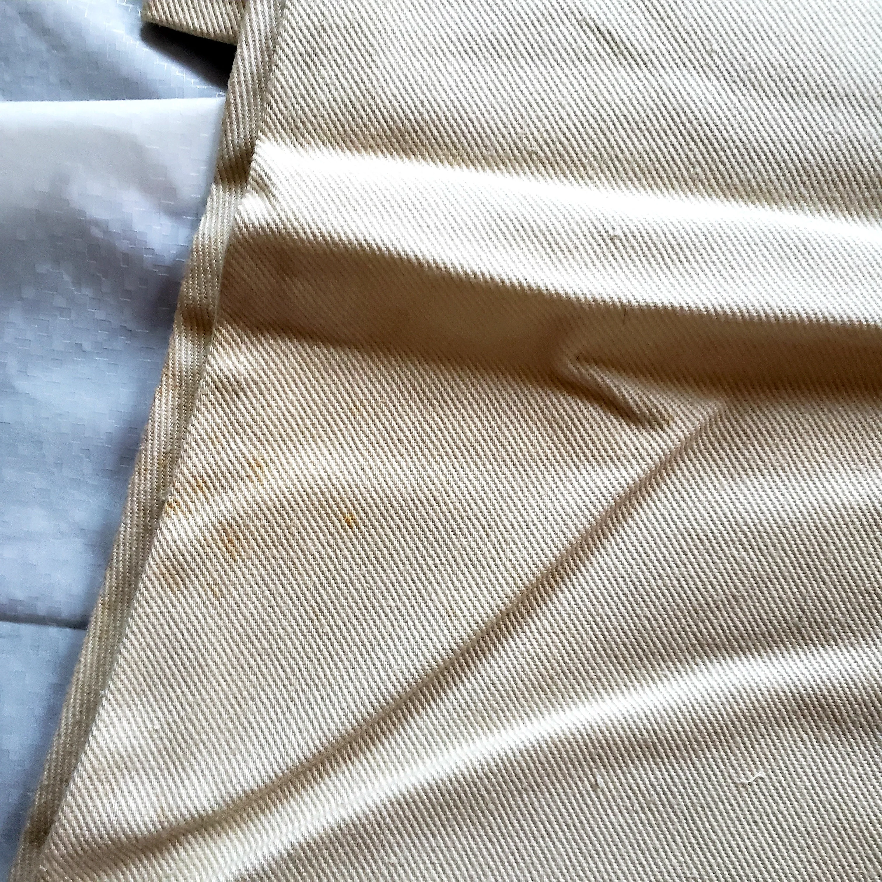 Tee Kay Vintage Deadstock, Made in Canada. Bone White Denim, Bellbottom Jeans. NWT 29" x 29"