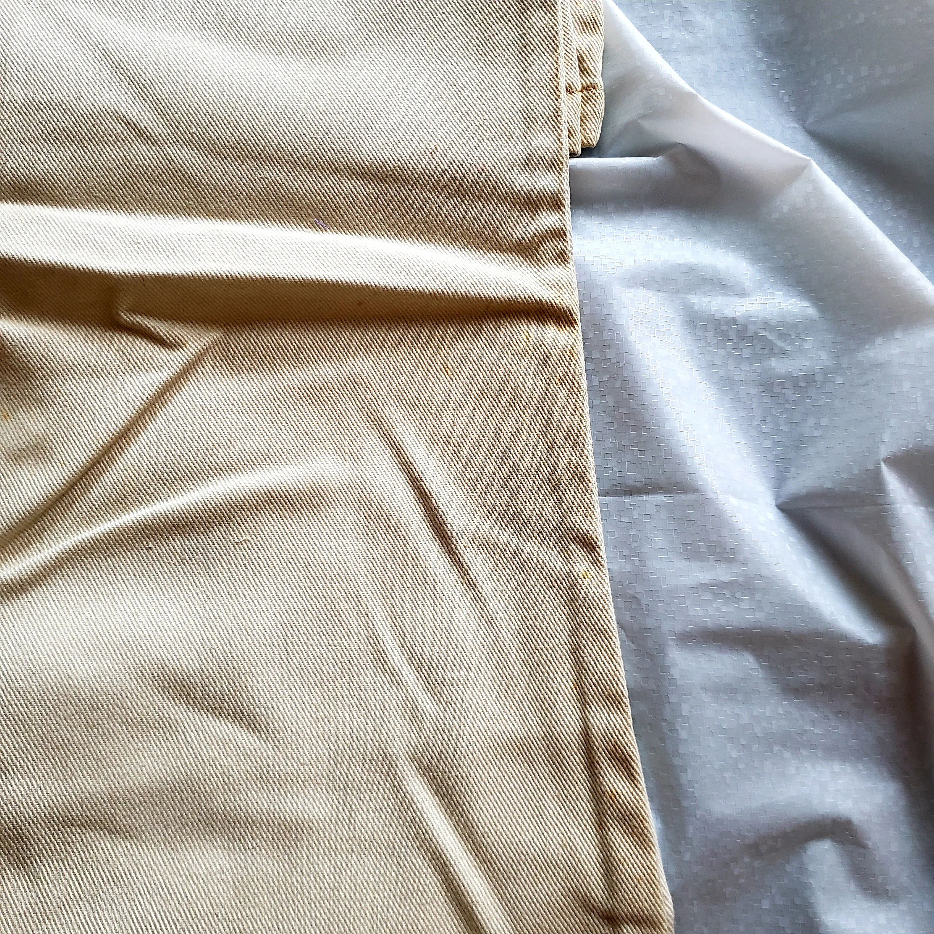 Tee Kay Vintage Deadstock, Made in Canada. Bone White Denim, Bellbottom Jeans. NWT 29" x 29"