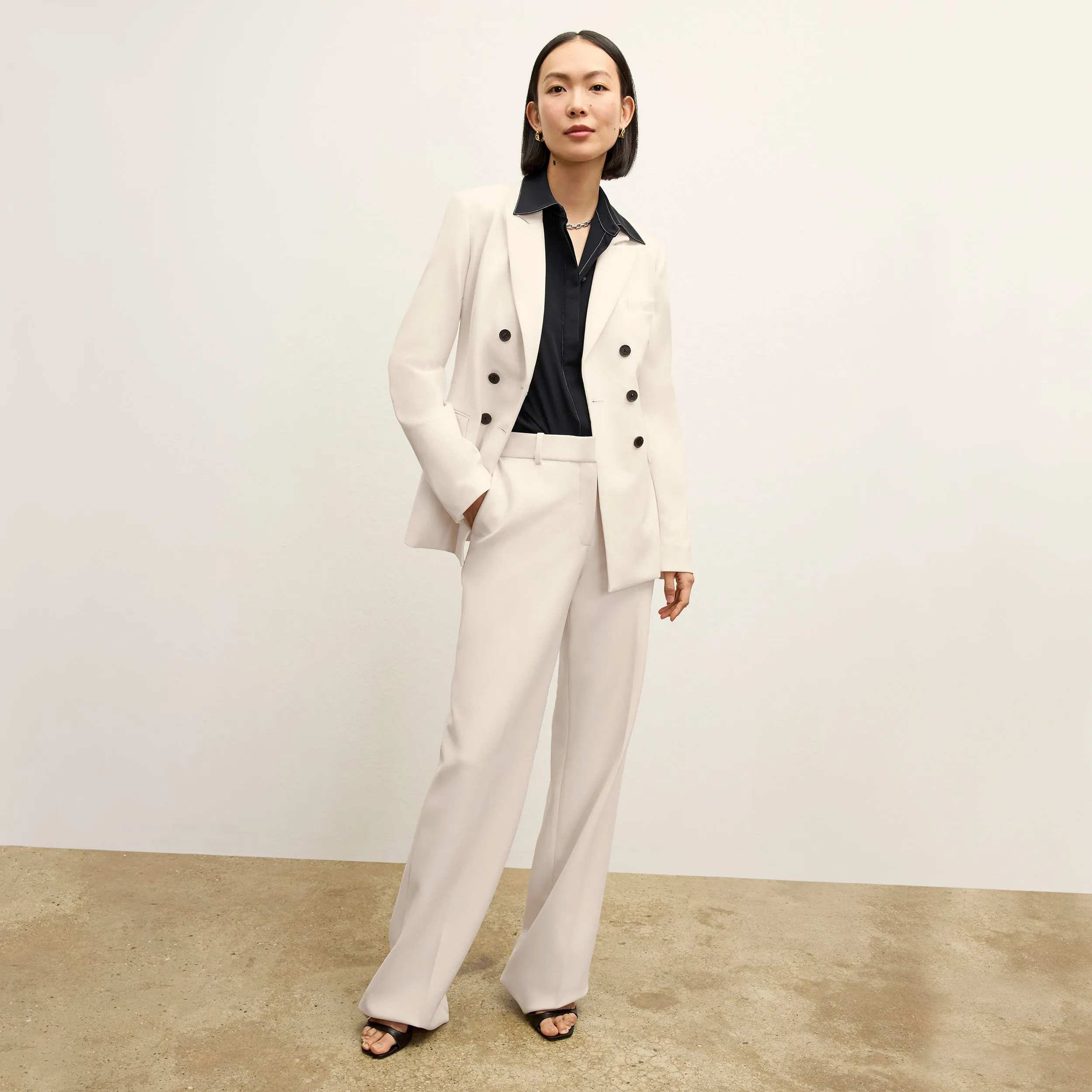 Tinsley Trouser - Flex Suiting :: Ivory