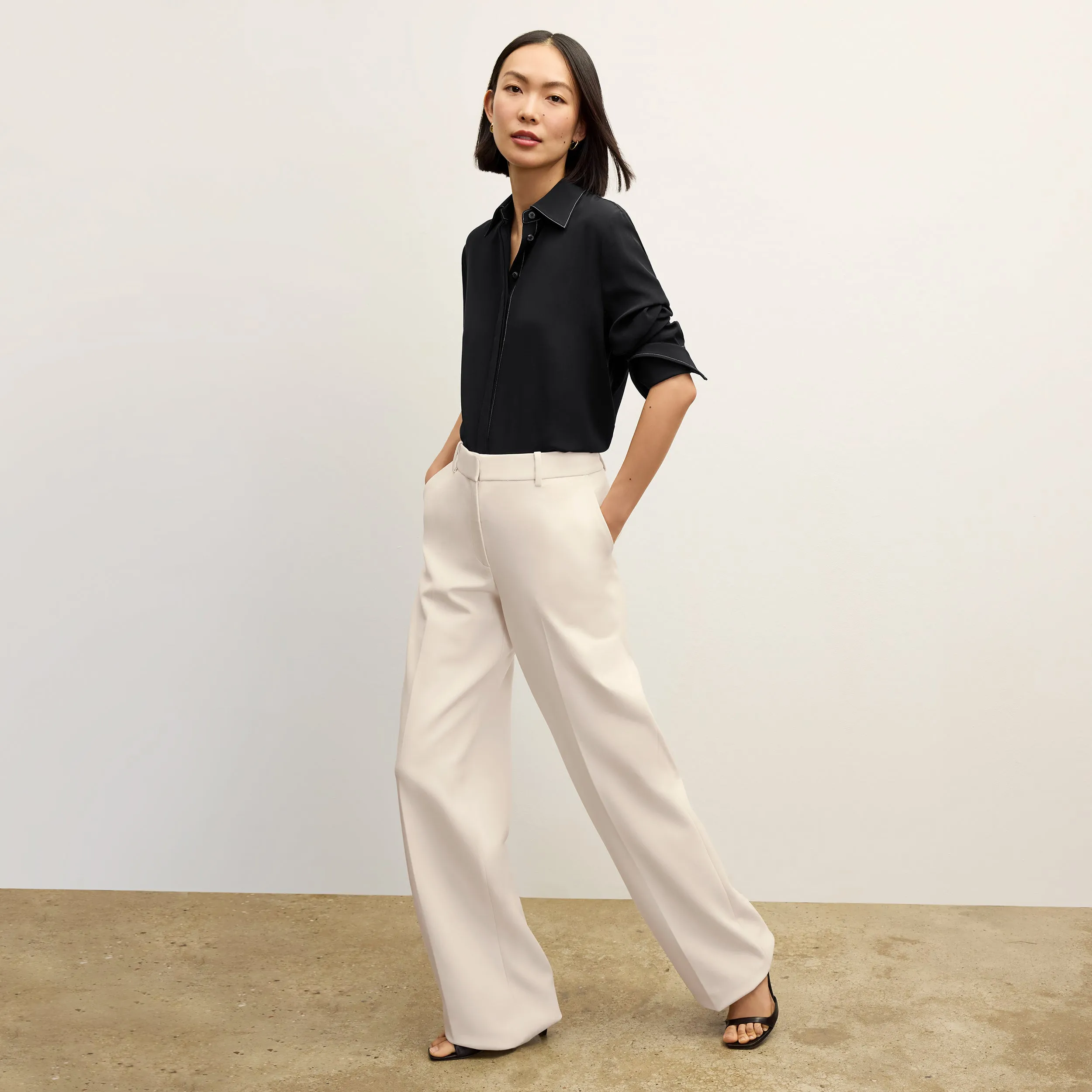 Tinsley Trouser - Flex Suiting :: Ivory
